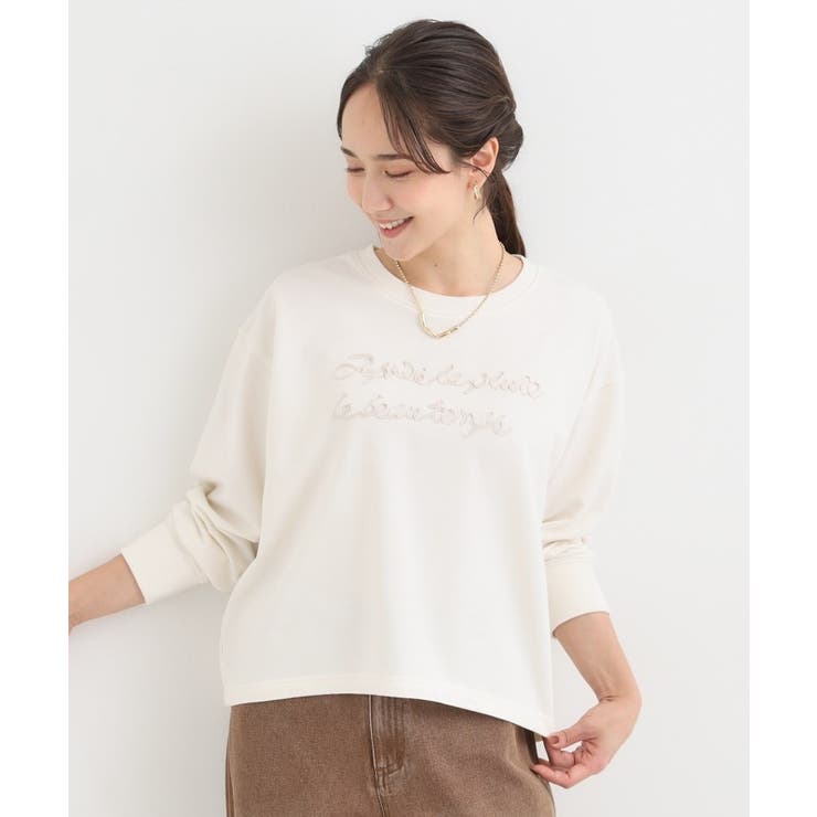 コード刺繍ミニ裏毛トップス | SHOO・LA・RUE | 詳細画像1 