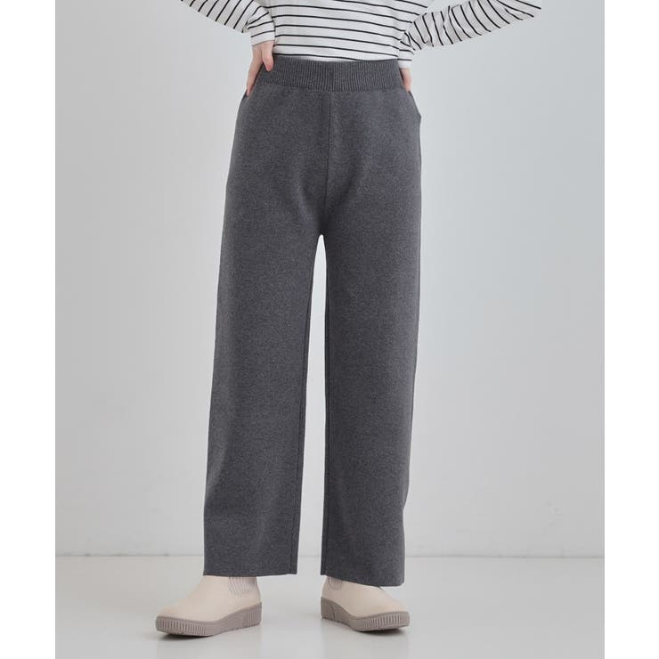 【洗濯機可／毛玉レス】美脚シルエット 表面がきれいなストレートパンツ | SHOO・LA・RUE | 詳細画像1 