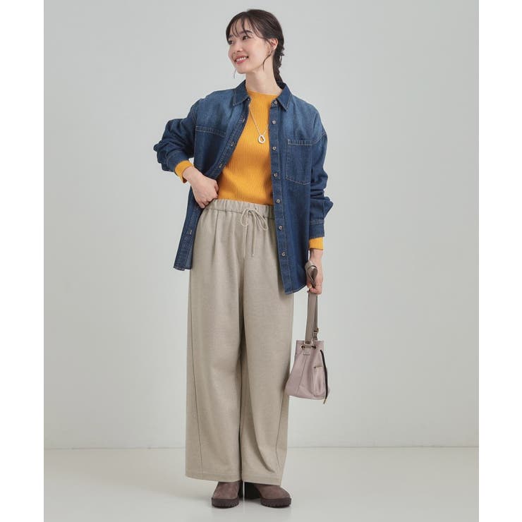 【あったか/S-LL】ゆるっとリラクシーに イージーワイドパンツ | SHOO・LA・RUE | 詳細画像3 