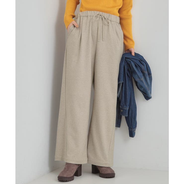 グレー(012) | 【あったか/S-LL】ゆるっとリラクシーに イージーワイドパンツ | SHOO・LA・RUE