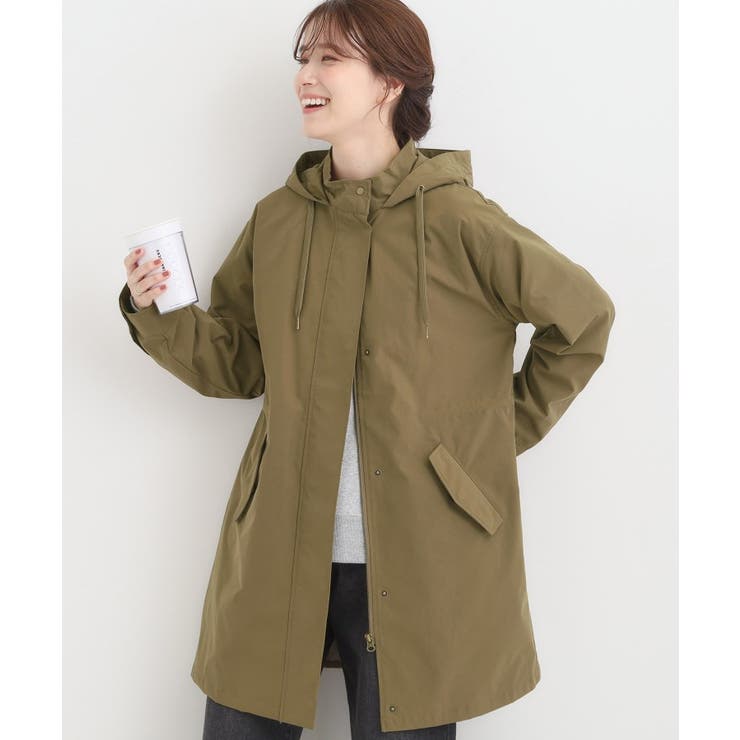 カーキ(027) | 【S-LL/撥水】腰回りをカバーする ロングミリタリーアウター | SHOO・LA・RUE