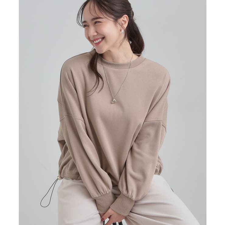 ベージュ(052) | ゆったりシルエットの ドロスト裏シャギースウェット | SHOO・LA・RUE