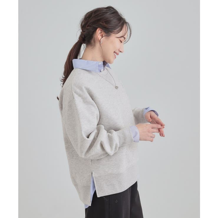 【あったか/S-LL】シンプルだから使いやすい ガゼット付き 裏起毛スウェット | SHOO・LA・RUE | 詳細画像2 