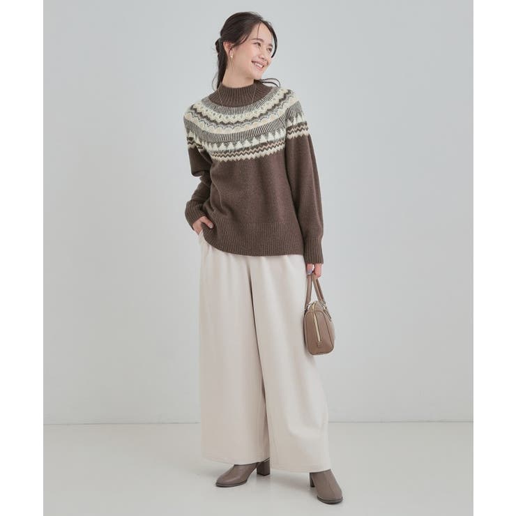 配色が大人かわいい フェアアイル柄求心ニット | SHOO・LA・RUE | 詳細画像7 