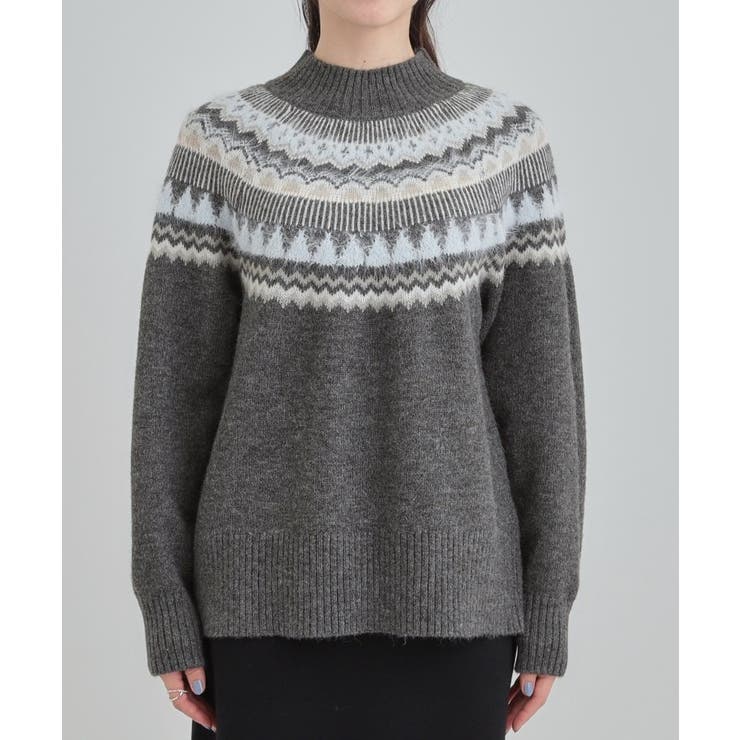 配色が大人かわいい フェアアイル柄求心ニット | SHOO・LA・RUE | 詳細画像13 