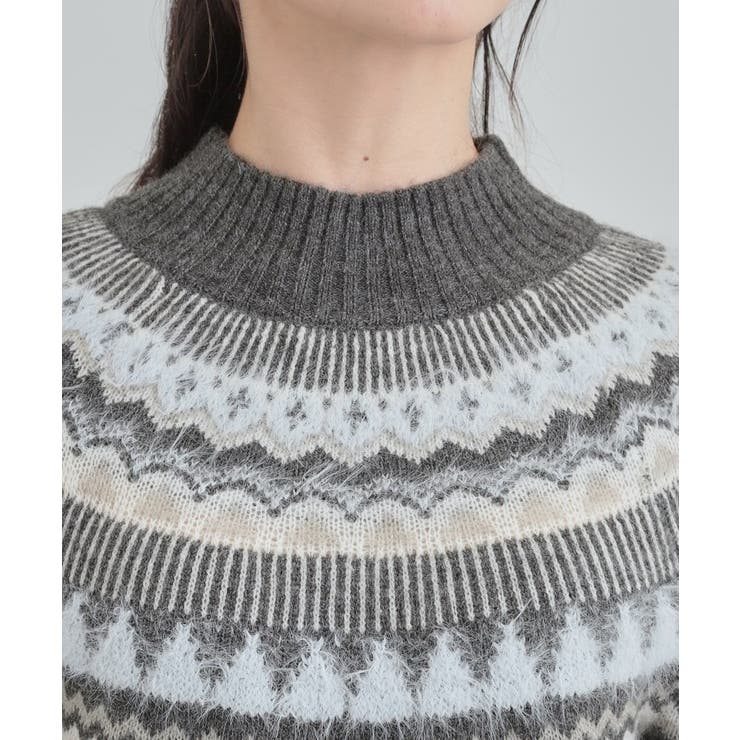 配色が大人かわいい フェアアイル柄求心ニット | SHOO・LA・RUE | 詳細画像16 