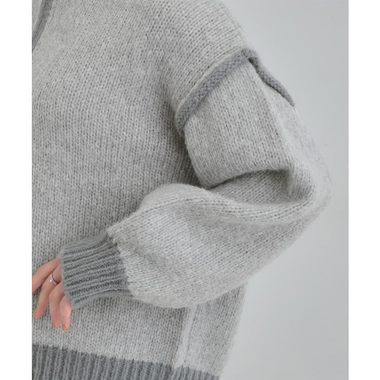 【S-LL】配色デザインがポイント ざっくり編みゆるニット | SHOO・LA・RUE | 詳細画像17 