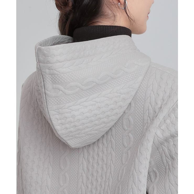 【裏面ベロアであったか】体型をカバーしながらスマートに魅せる ケーブルジャガード… | SHOO・LA・RUE | 詳細画像17 