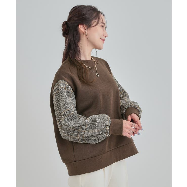 【あったか】裏起毛袖チェックトップス | SHOO・LA・RUE | 詳細画像6 