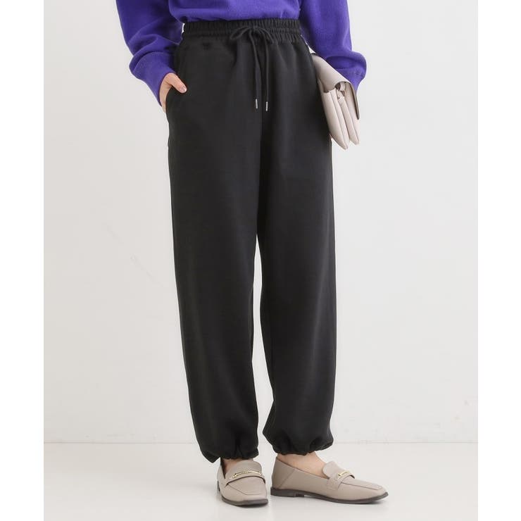 ブラック(019) | 【洗濯機可/S-LL】春まで着られる ダブルフェイス スウェットパンツ | SHOO・LA・RUE