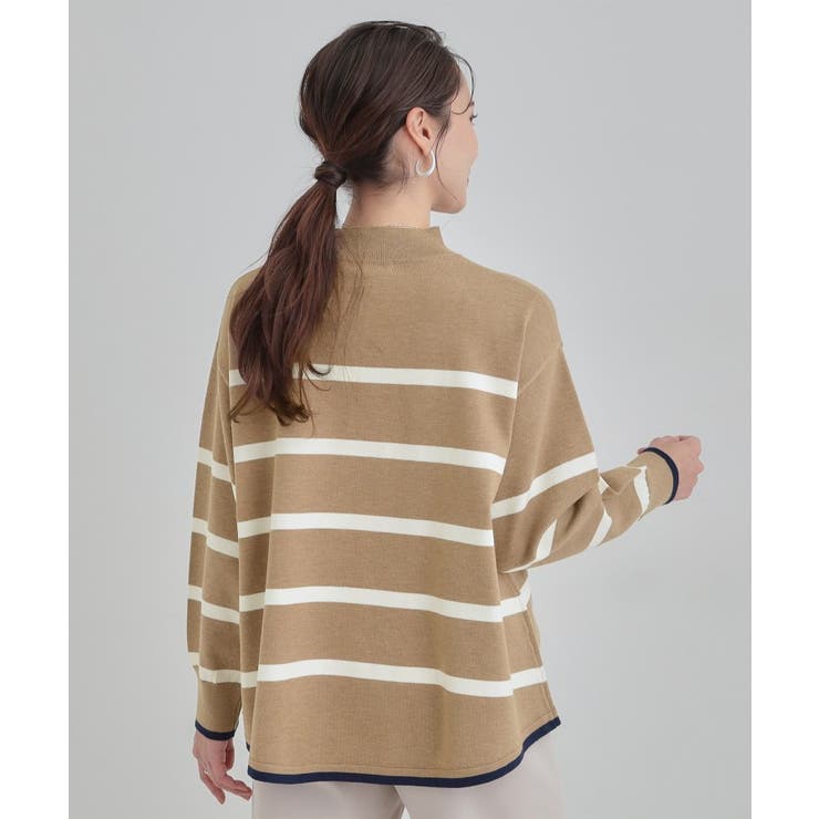 【洗濯機可／毛玉レス】ポンチョ風ボーダーニット | SHOO・LA・RUE | 詳細画像6 