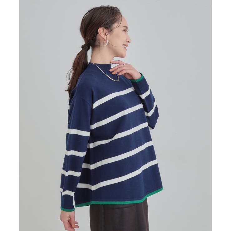 【洗濯機可／毛玉レス】ポンチョ風ボーダーニット | SHOO・LA・RUE | 詳細画像10 