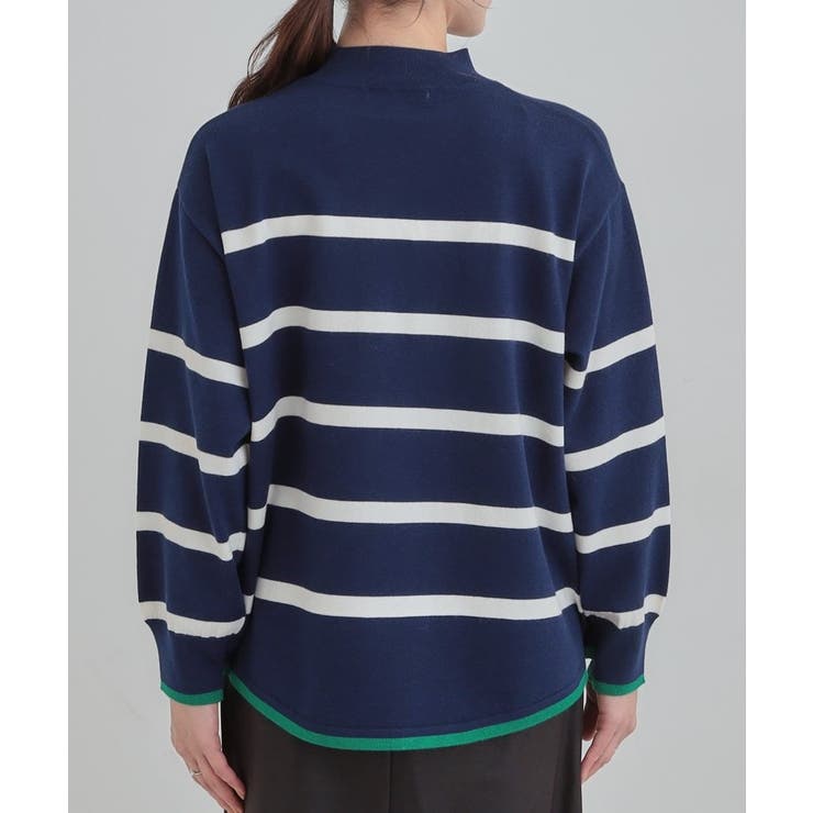 【洗濯機可／毛玉レス】ポンチョ風ボーダーニット | SHOO・LA・RUE | 詳細画像15 