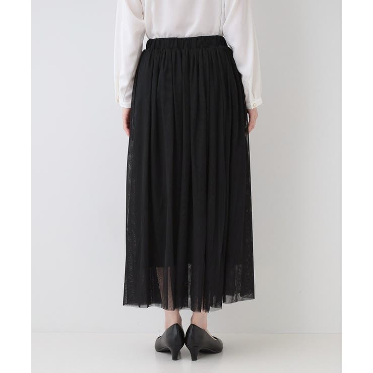 【海外 正規品】 セレモニーからデイリーまで】女性らしさあふれる チュール ひざ丈スカート