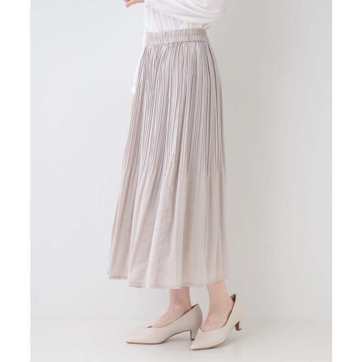 【セレモニーにも】ひらりと揺れる上品シルエット サテンプリーツスカート | SHOO・LA・RUE | 詳細画像11 