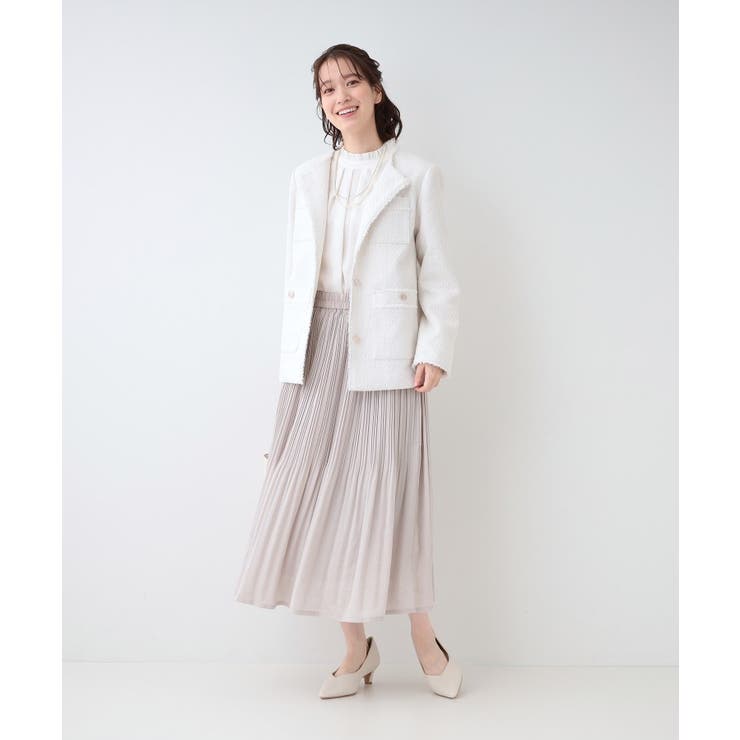 【セレモニーにも】ひらりと揺れる上品シルエット サテンプリーツスカート | SHOO・LA・RUE | 詳細画像12 
