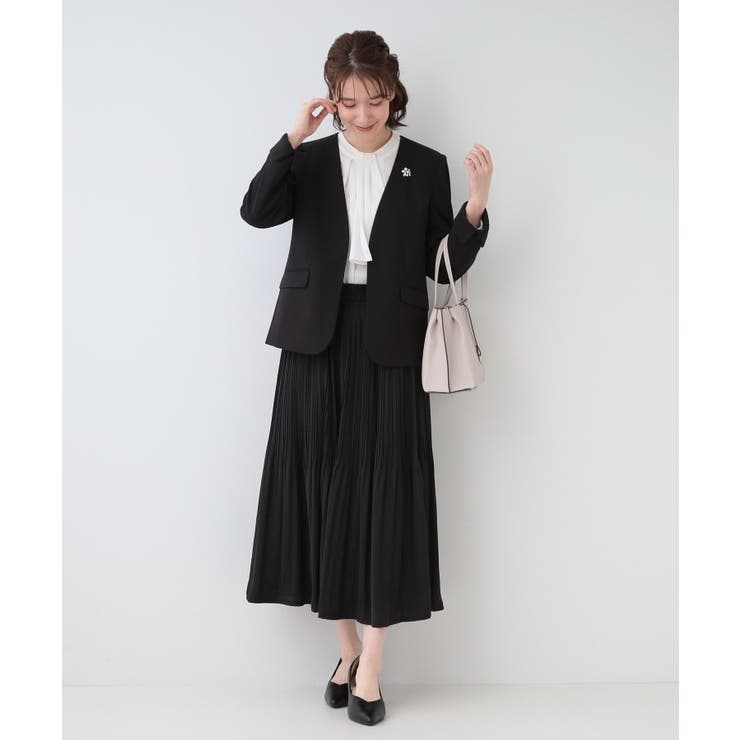 【セレモニーにも】ひらりと揺れる上品シルエット サテンプリーツスカート | SHOO・LA・RUE | 詳細画像4 