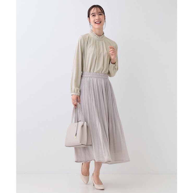 【セレモニーにも】ひらりと揺れる上品シルエット サテンプリーツスカート | SHOO・LA・RUE | 詳細画像22 