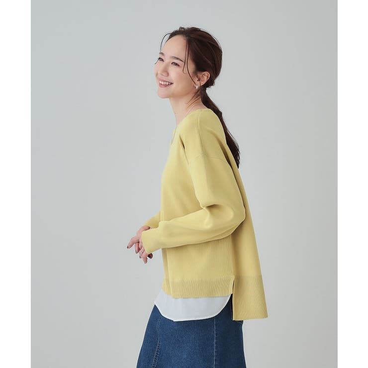 【洗える】一枚で簡単こなれ見え スポンディッシュ 裾レイヤード風ニット | SHOO・LA・RUE | 詳細画像13 