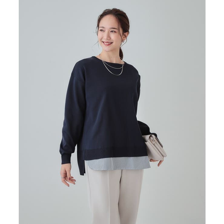 【洗える】一枚で簡単こなれ見え スポンディッシュ 裾レイヤード風ニット | SHOO・LA・RUE | 詳細画像20 