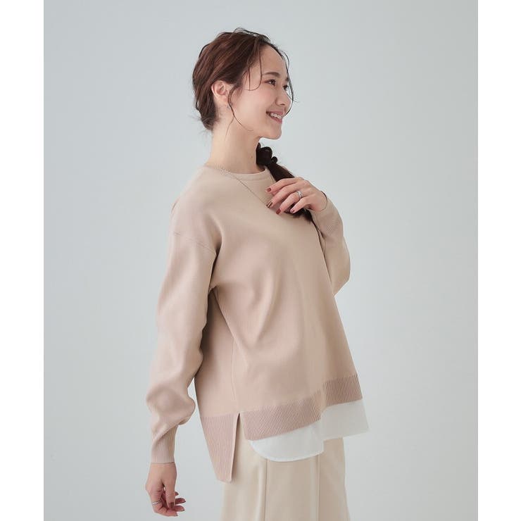 【洗える】一枚で簡単こなれ見え スポンディッシュ 裾レイヤード風ニット | SHOO・LA・RUE | 詳細画像16 