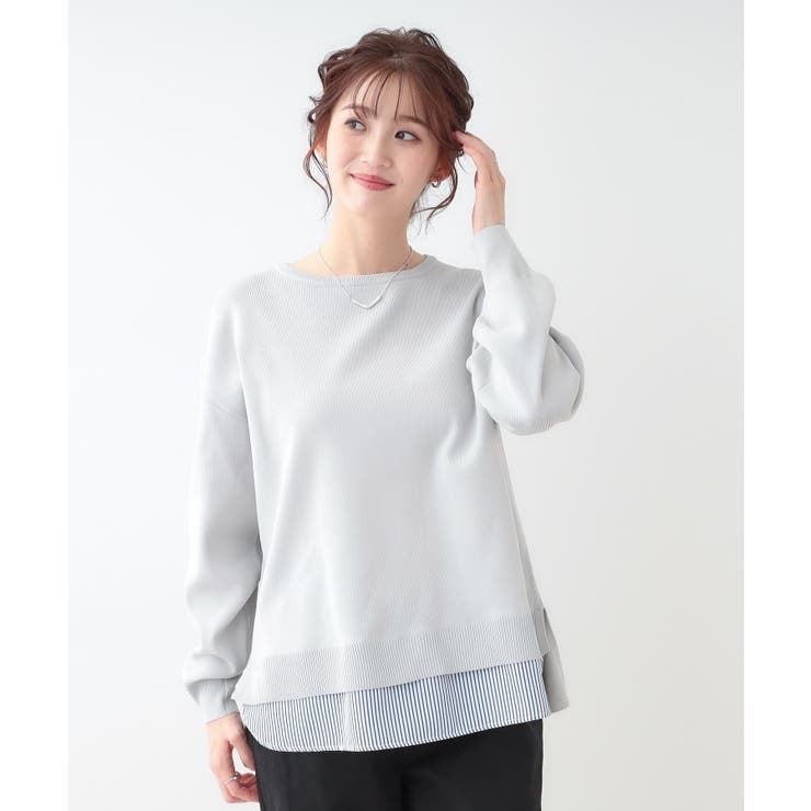 【洗える】一枚で簡単こなれ見え スポンディッシュ 裾レイヤード風ニット | SHOO・LA・RUE | 詳細画像34 