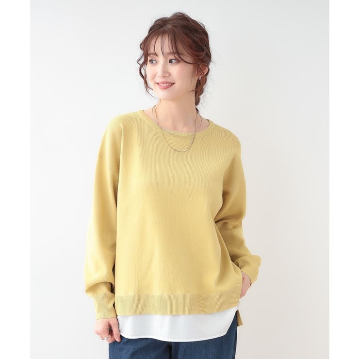 【洗える】一枚で簡単こなれ見え スポンディッシュ 裾レイヤード風ニット | SHOO・LA・RUE | 詳細画像38 
