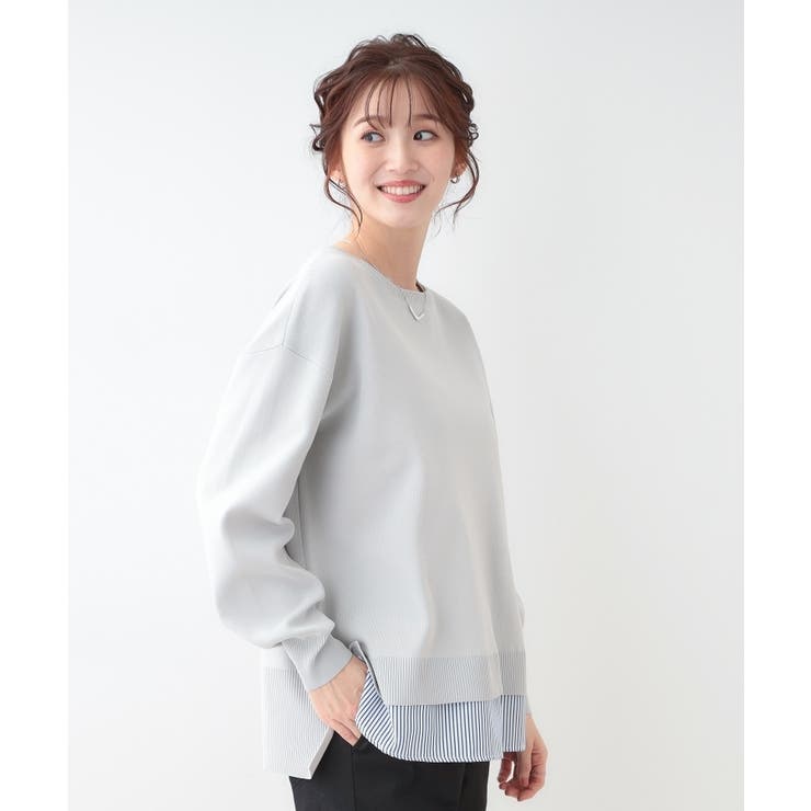 【洗える】一枚で簡単こなれ見え スポンディッシュ 裾レイヤード風ニット | SHOO・LA・RUE | 詳細画像35 