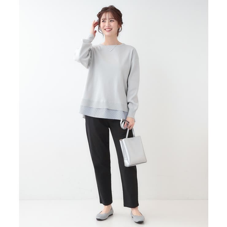 【洗える】一枚で簡単こなれ見え スポンディッシュ 裾レイヤード風ニット | SHOO・LA・RUE | 詳細画像36 