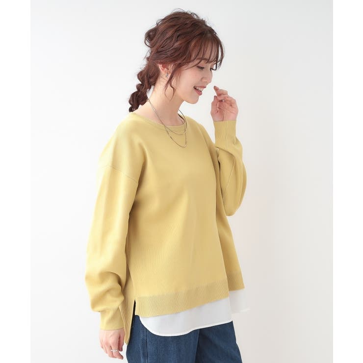【洗える】一枚で簡単こなれ見え スポンディッシュ 裾レイヤード風ニット | SHOO・LA・RUE | 詳細画像39 