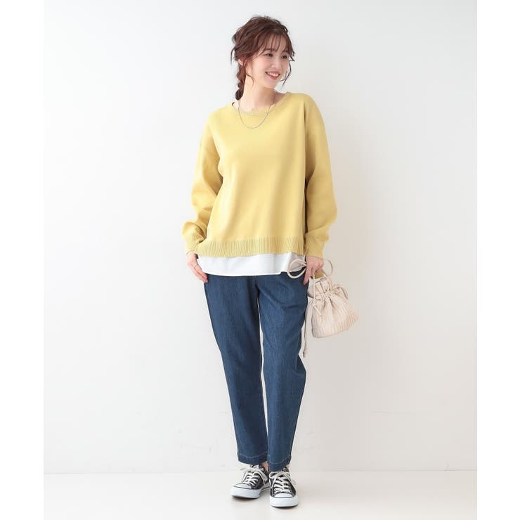 【洗える】一枚で簡単こなれ見え スポンディッシュ 裾レイヤード風ニット | SHOO・LA・RUE | 詳細画像40 