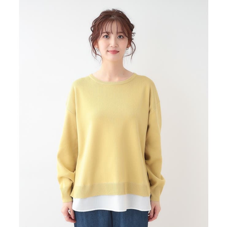【洗える】一枚で簡単こなれ見え スポンディッシュ 裾レイヤード風ニット | SHOO・LA・RUE | 詳細画像42 