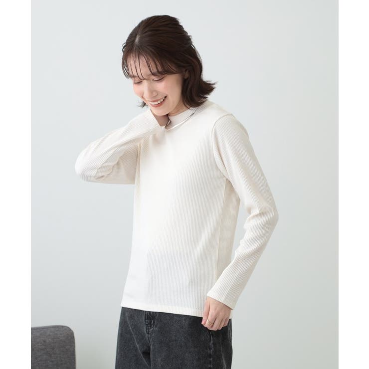 【S-LL】テレコリブハイネックトップス | SHOO・LA・RUE | 詳細画像2 