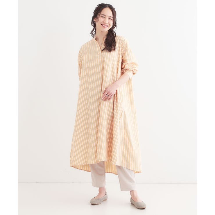 【洗える/S-LL】ストライプAラインワンピース | SHOO・LA・RUE | 詳細画像3 