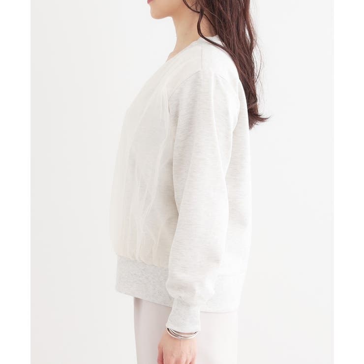 【S-LL】チュールレイヤードカーディガン | SHOO・LA・RUE | 詳細画像14 