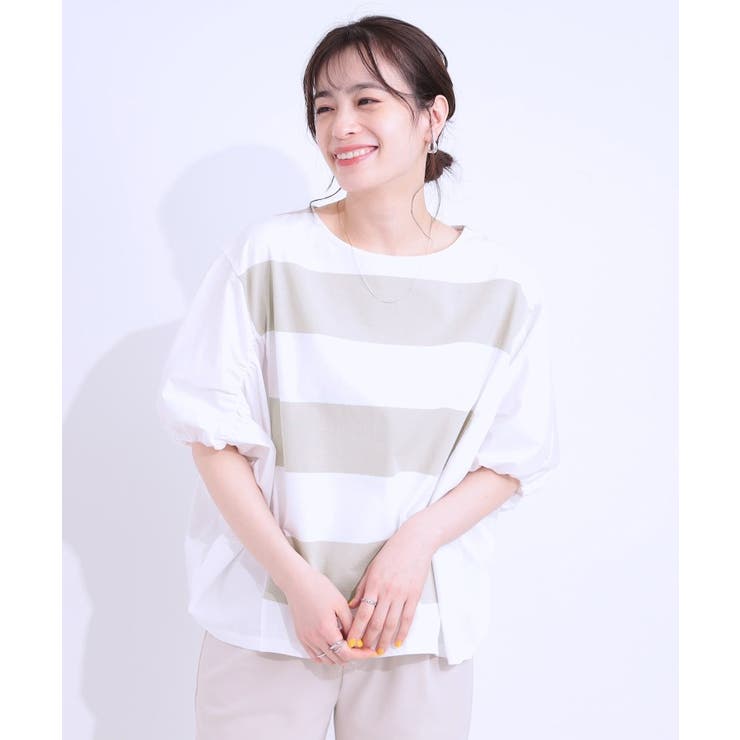 ふわりシルエットが新しい ワイドピッチボーダートップス | SHOO・LA・RUE | 詳細画像9 