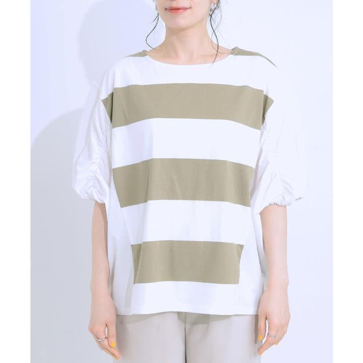 ふわりシルエットが新しい ワイドピッチボーダートップス | SHOO・LA・RUE | 詳細画像21 