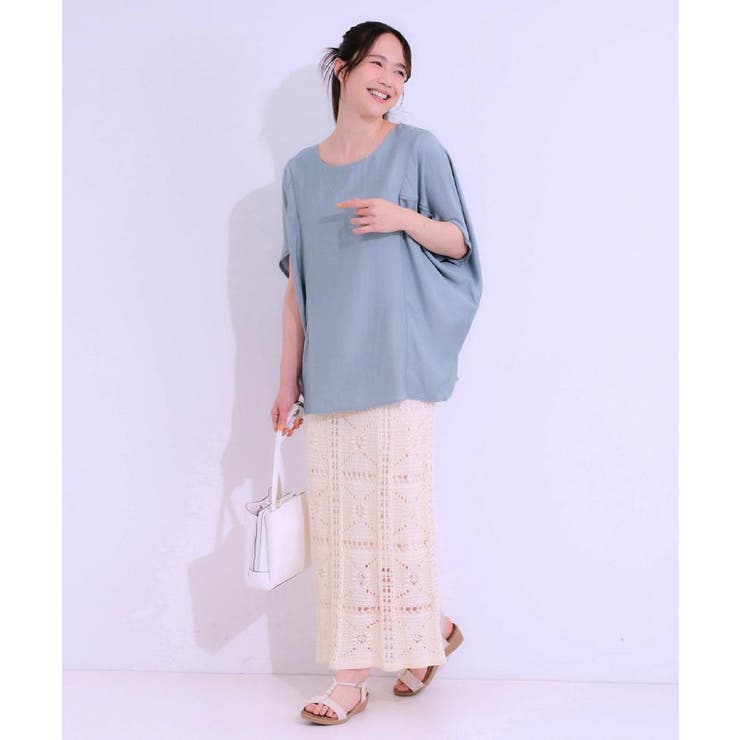 【S-LL/ひんやり/体型カバー】ゆるシルエットが心地よい ドルマンブラウス | SHOO・LA・RUE | 詳細画像17 