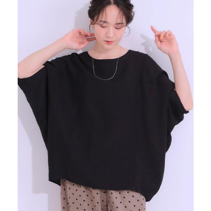 ブラック(019) | 【S-LL/ひんやり/体型カバー】ゆるシルエットが心地よい ドルマンブラウス | SHOO・LA・RUE