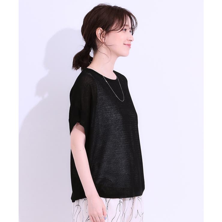 【S-LL/2点セット】涼やかに楽に決まる タンクトップ＋編み柄ニット | SHOO・LA・RUE | 詳細画像2 