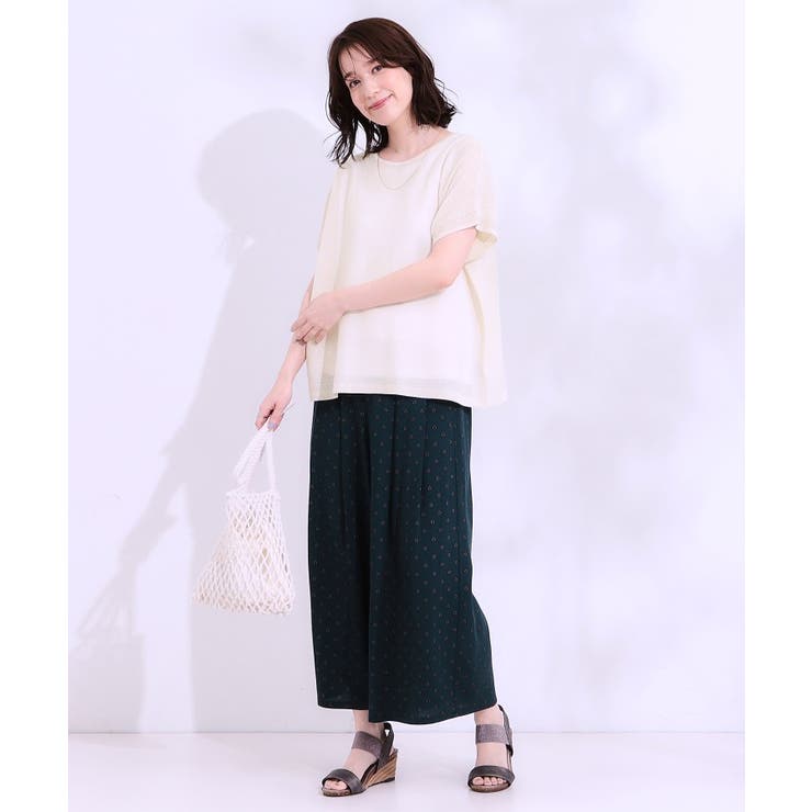 【S-LL/2点セット】涼やかに楽に決まる タンクトップ＋編み柄ニット | SHOO・LA・RUE | 詳細画像7 