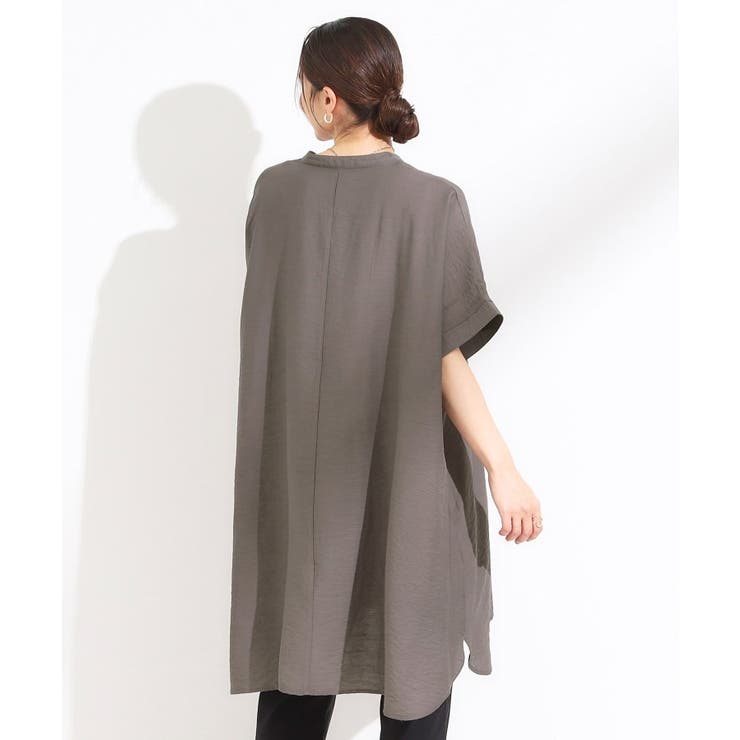 【S-LL/ひんやり】涼しく楽に体型カバー ゆったりスキッパー半袖チュニック | SHOO・LA・RUE | 詳細画像6 