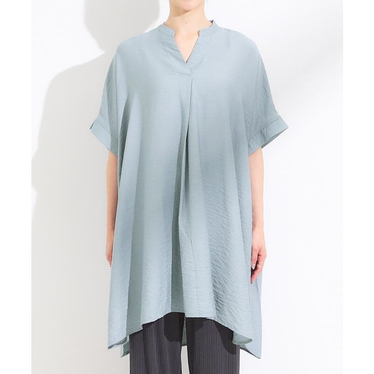 【S-LL/ひんやり】涼しく楽に体型カバー ゆったりスキッパー半袖チュニック | SHOO・LA・RUE | 詳細画像17 