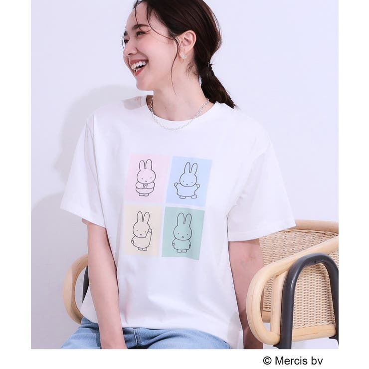 ホワイト(401) | 【miffy】グラフィックTシャツ | SHOO・LA・RUE