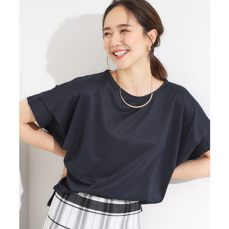 ネイビー(094) | 【S-LL/UV/吸水速乾】さらりと着こなす 肩タックゆるトップス | SHOO・LA・RUE