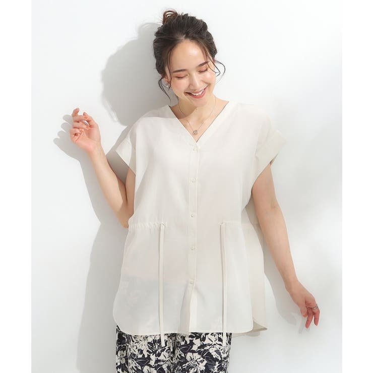 【S-LL】シルエットが変えられる サファリシャツ | SHOO・LA・RUE | 詳細画像1 