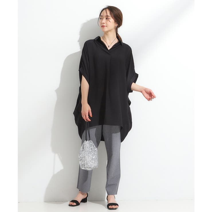 【ひんやり】すっきりきれいに体型カバー コクーンシルエットワンピース | SHOO・LA・RUE | 詳細画像15 