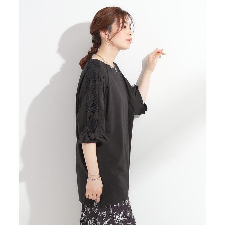 【S-LL】お袖デザインが華やか はしごレースチュニック | SHOO・LA・RUE | 詳細画像6 