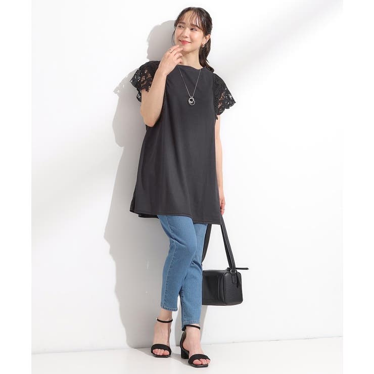 【S-LL】上品華やか お袖レースチュニックトップス | SHOO・LA・RUE | 詳細画像3 