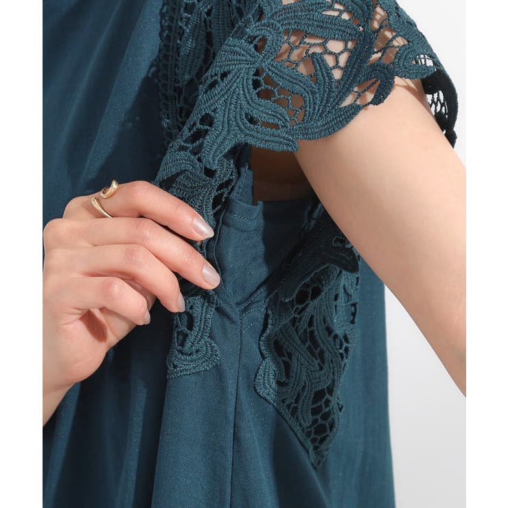 【S-LL】上品華やか お袖レースチュニックトップス | SHOO・LA・RUE | 詳細画像19 